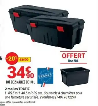 Bricorama Lot de 2 Malles de 110L offre