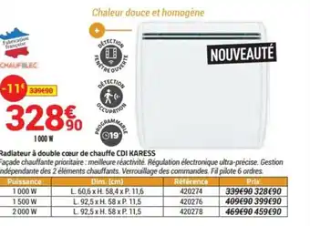 Bricorama Radiateur a Double Coeur de Chauffe CDI Karess offre