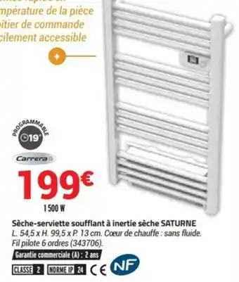 Bricorama Seche-Serviette Soufflant a Inertie Seche Saturne offre