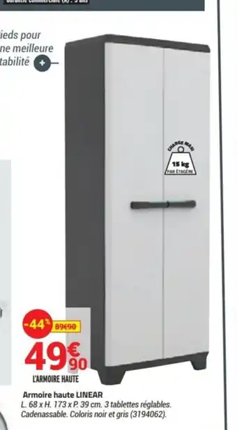 Bricorama Armoire Haute Linear offre