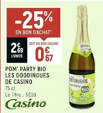Pom Party bio Les Doodingues de Casino 75cl