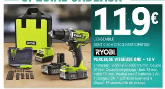 E.Leclerc Brico Ryobi Perceuse Visseur One +18V offre