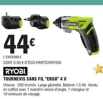 Ryobi Tournevis Sans Fil Ergo 4V