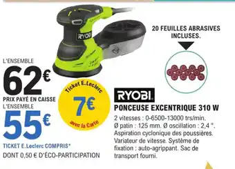 E.Leclerc Brico Ryobi Poceuse Excentrique 310w offre