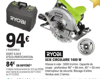 E.Leclerc Brico Ryobi Scie Circulaire 1400w offre