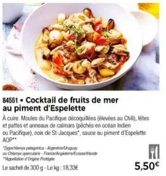 Thiriet Cocktail De Fruits De Mer Au Piment d'Espelette offre