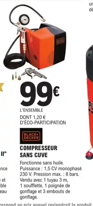 E.Leclerc Brico Compresseur Sans Cuve offre