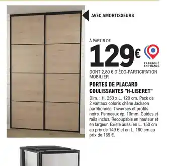 E.Leclerc Brico Portes de Placard Coulissantes H-Liseret offre
