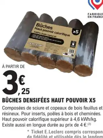 Bûche Densifiées Haut Pouvoir x5
