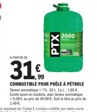 E.Leclerc Brico Combustible Pour Poêle à pétrole offre
