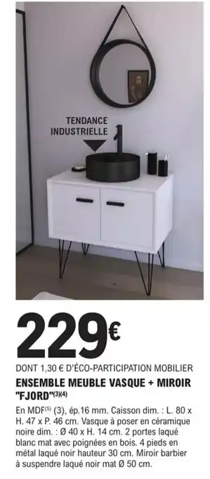 Ensemble Meuble Vasque+ Miroir Fjord
