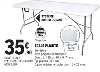 E.Leclerc Brico Table Pliante offre