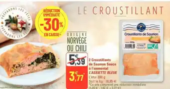 G20 2 Croustillants de Saumon Sauce a l'Emmental l'Assiette Bleue offre