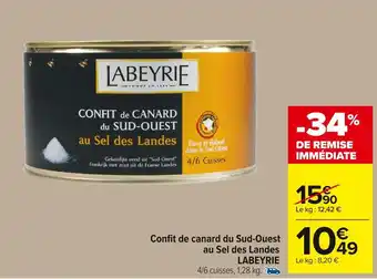 Carrefour Market Labeyrie confit de canard du sud-ouest au sel des landes offre
