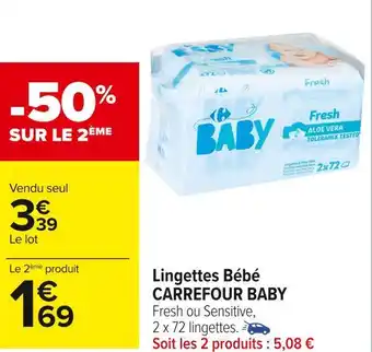 Carrefour Market Carrefour baby lingettes bébé offre