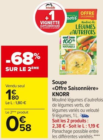 Carrefour Market Knorr soupe offre saisonnière offre