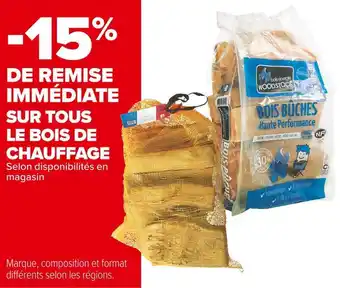 Carrefour Market -15% de remise immédiate sur tous le bois de chauffage offre