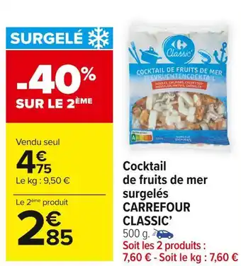 Carrefour Market Carrefour classic cocktail de fruits de mer surgelés offre