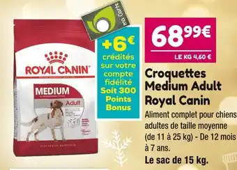 Point Vert Royal canin croquettes medium adult offre