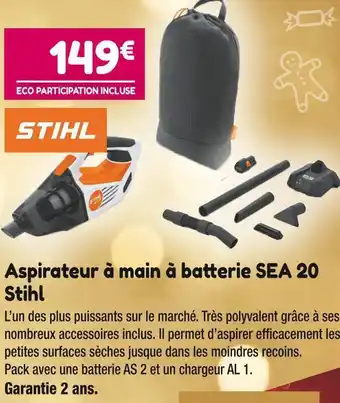 Point Vert Stihl aspirateur à main à batterie sea 20 offre