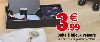 Bazarland Boîte à bijoux velours offre