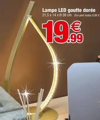 Bazarland Lampe led goutte dorée offre