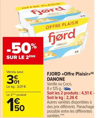 Carrefour Market Danone fjord offre plaisir offre