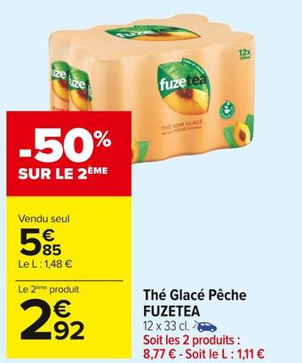Carrefour Market Fuzetea thé glacé pêche offre