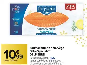 Carrefour Market Delpierre saumon fumé de norvège offre spéciale offre