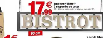 Enseigne “bistrot” à suspendre ou poser