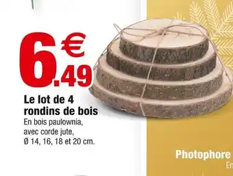 Bazarland Le lot de 4 rondins de bois offre