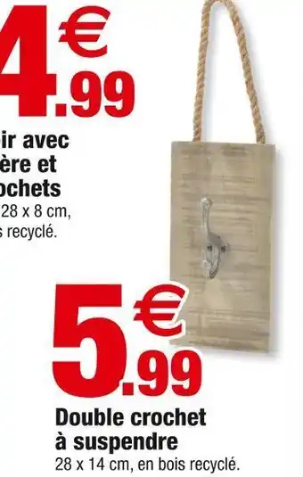 Bazarland Double crochet à suspendre offre