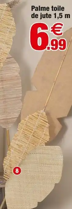 Bazarland Palme toile de jute 1,5 m offre