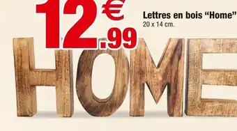 Bazarland Lettres en bois “home” offre