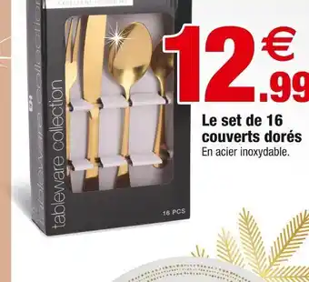 Bazarland Le set de 16 couverts dorés offre