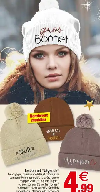 Le bonnet âlĂ©gendeâ