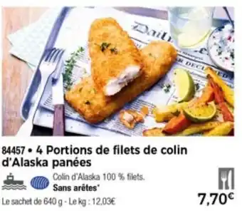 Thiriet 4 Portions De Filets De Colin d'Alaska Panées offre