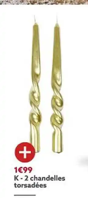 2 chandelles torsadées