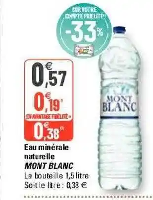 G20 Eau minérale naturelle mont blanc offre