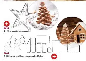 Gifi Kit emporte-pièces sapin, kit emporte-pièces maison pain d'épice offre