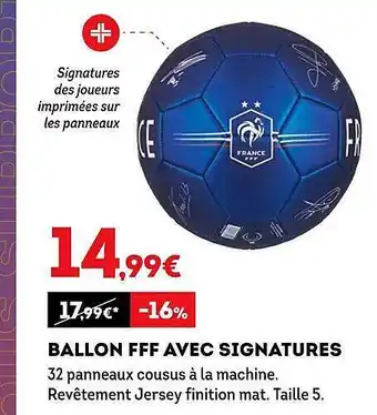 Sport 2000 Ballon fff avec signatures offre
