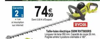 Tridôme Taille-haies électrique 550w rht5655rs ryobi offre