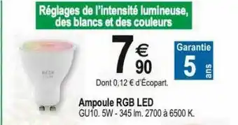 Tridôme Ampoule rgb led offre
