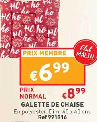 Trafic Galette de chaise offre
