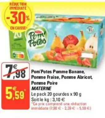 G20 Pom'Potes Pomme Banane, Pomme Fraise, Pomme Abricot offre