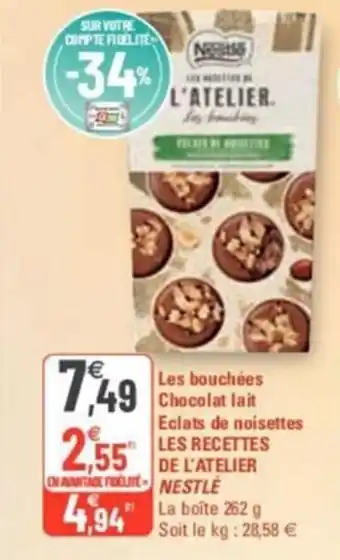 G20 Les Bouchees Chocolat Lait Eclats De Noisettes Les Recettes De L'Atelier Nestle offre