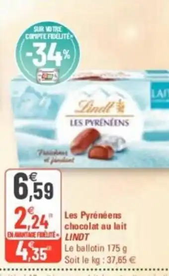 G20 Les Pyreneens Chocolat Au Lait Lindt offre