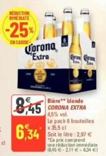 G20 Biere ** Blonde Corona Extra offre