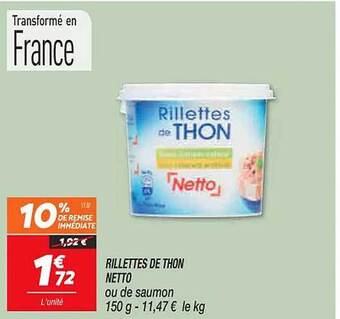Netto Rillettes de thon netto offre