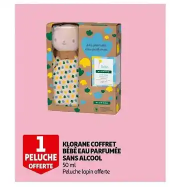 Auchan Klorane coffret bébé eau parfumée sans alcool offre